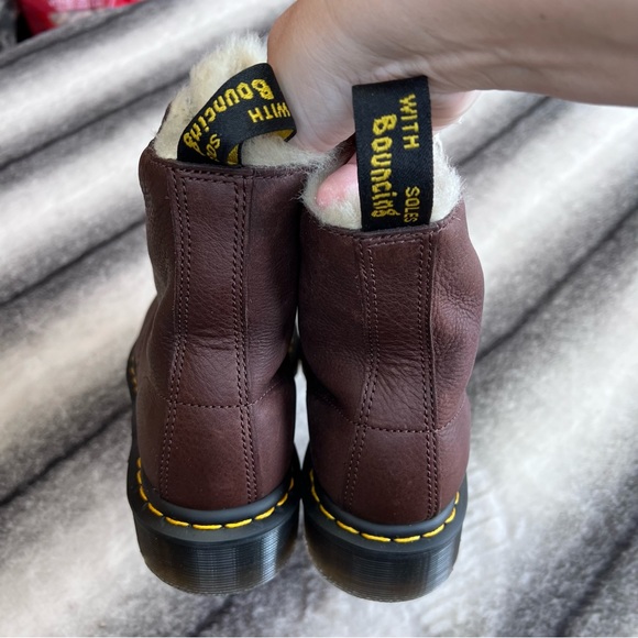 Dr Martens 1460 Pascal FL Cask Ambassador Leather Fur Lined Combat Boots - Picture 5 of 10